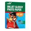 Uinkit Bright White Single Sided Glossy Photo Paper 8.5x11 Letter Size 180gsm 48lb Instant Dry Dye Inkjet Paper, Smudge Resistant Professional Printing Papers for Home/Office Trial Use