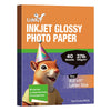 Uinkit 37lb Thin Flyer Paper Glossy 8.5x11 Inkjet 100 Sheets Single Side DIY Chip Bag 135gsm Photos Picture for Inkjet Printer with Dye Ink Letter size A4 Brochure